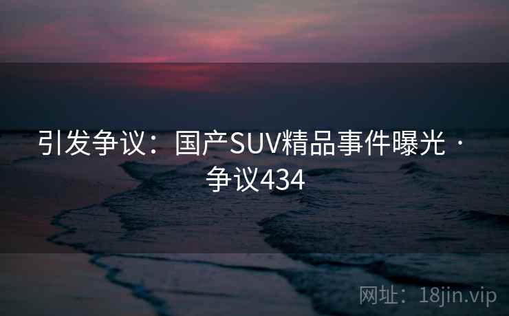 引发争议：国产SUV精品事件曝光 · 争议434